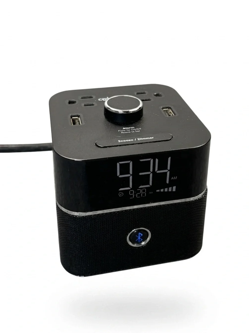 Brandstand CubieBlue Alarm Clock Bluetooth Speaker Charging Station 2 USB Hotel - Picture 2 of 16